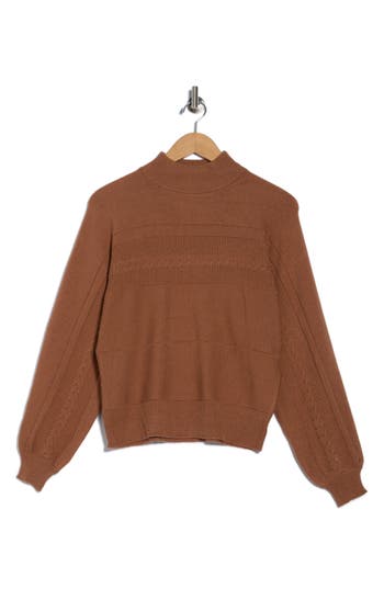 Elie Elie Tahari Dolman Balloon Sleeve Sweater In Brown