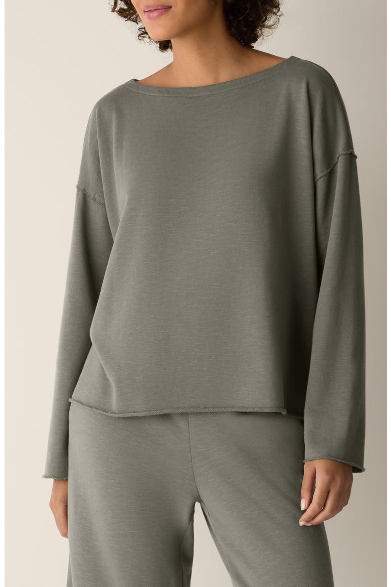 Bateau Neck Boxy Top, Main, color, BAY LEAF