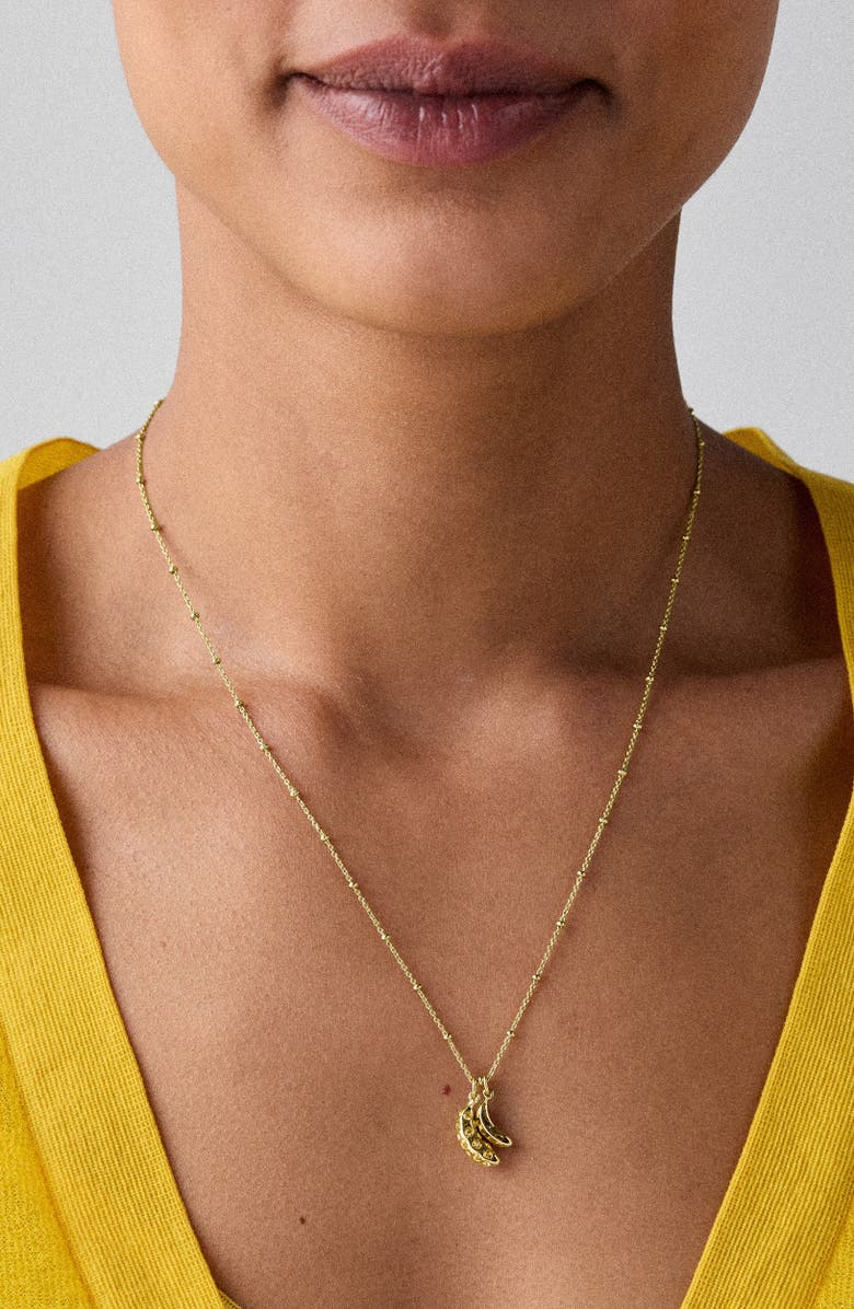 Kate Spade New York banana pendant necklace, Alternate, color, Light Topaz