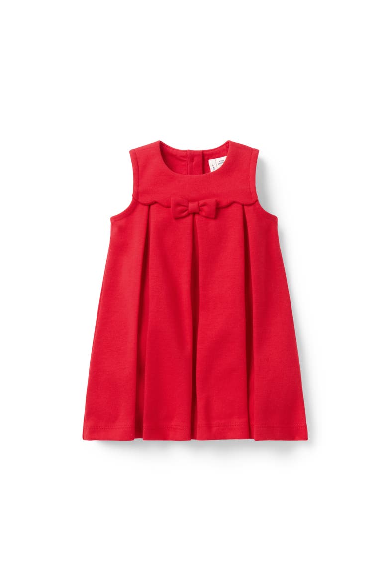 Pleated Ponte Dress, Main, color, Red