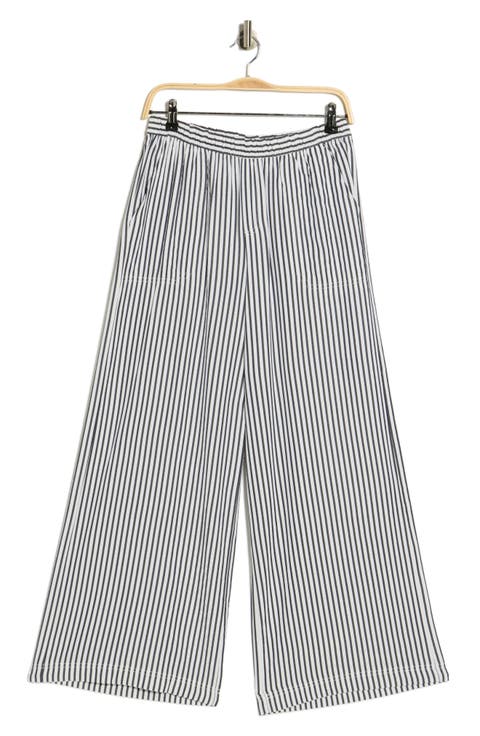 Stripe Palazzo Capri Pants