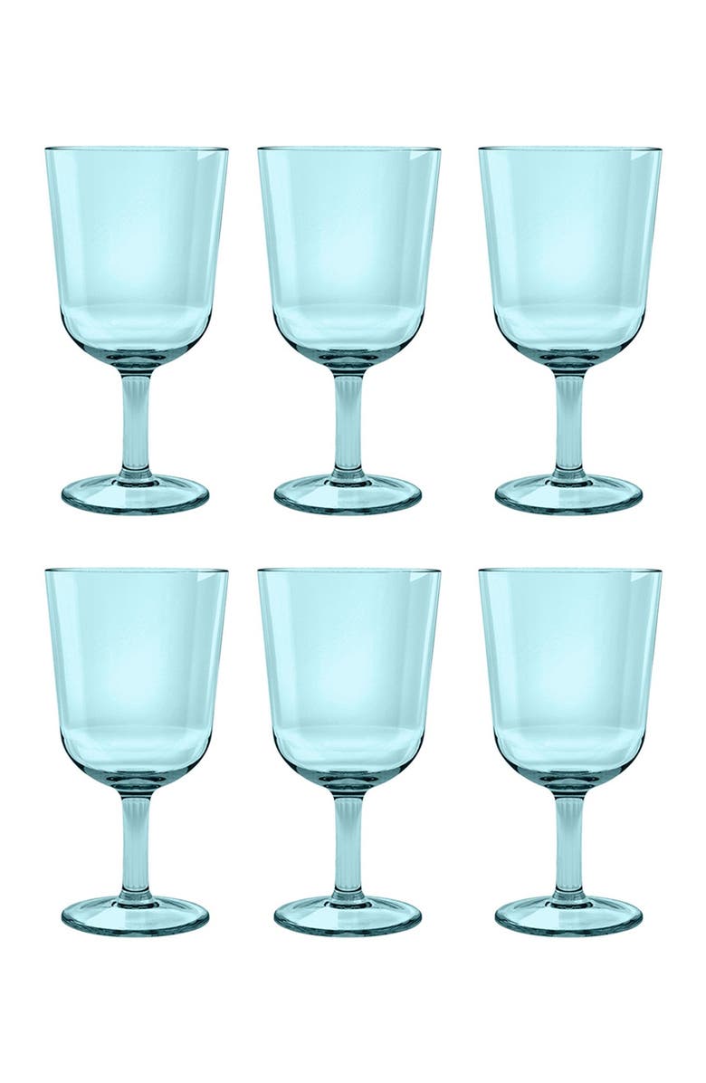 TarHong 6-Pack 16 oz. Simple Acrylic Wine Glasses, Alternate, color, Aqua