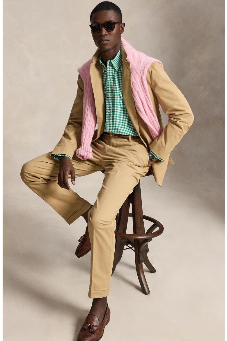 Gingham Long Sleeve Oxford Shirt, Alternate, color, GRN/ WHITE