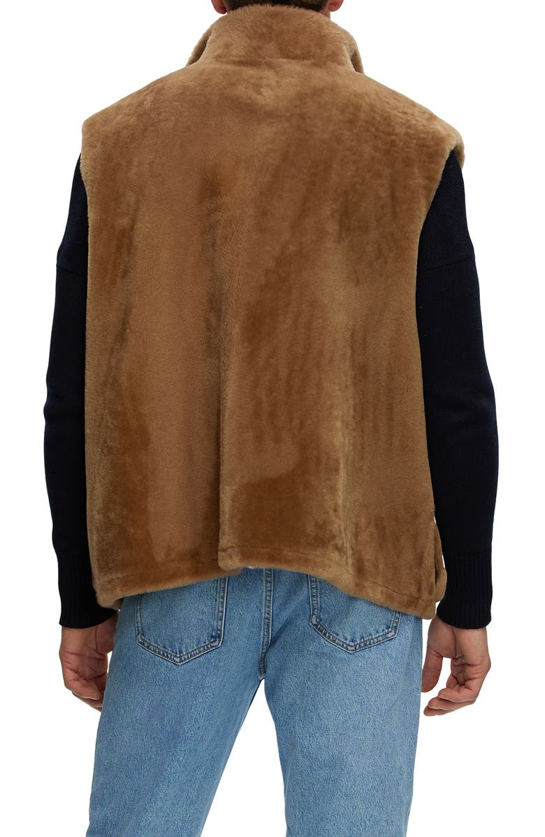GORSKI Mens Genuine Shearling Vest, Alternate, color, Light Brown