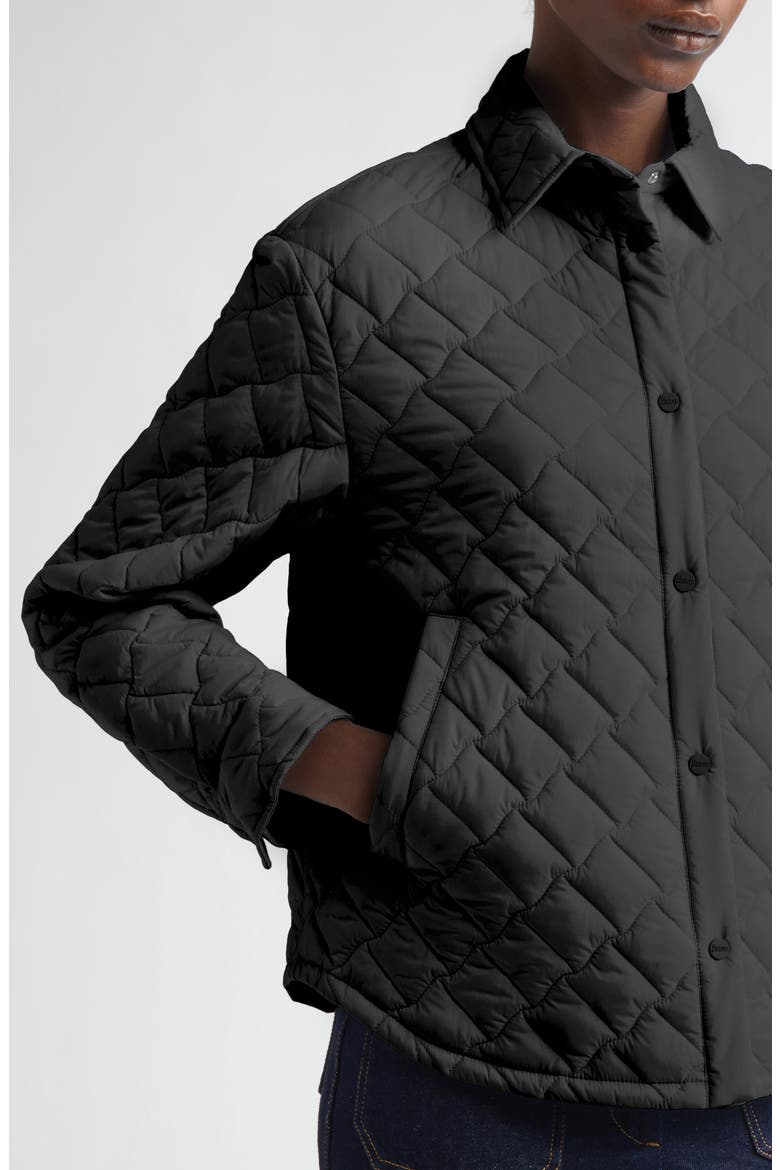 Ecoage Quilted Shirt Jacket, Alternate, color, BLACK