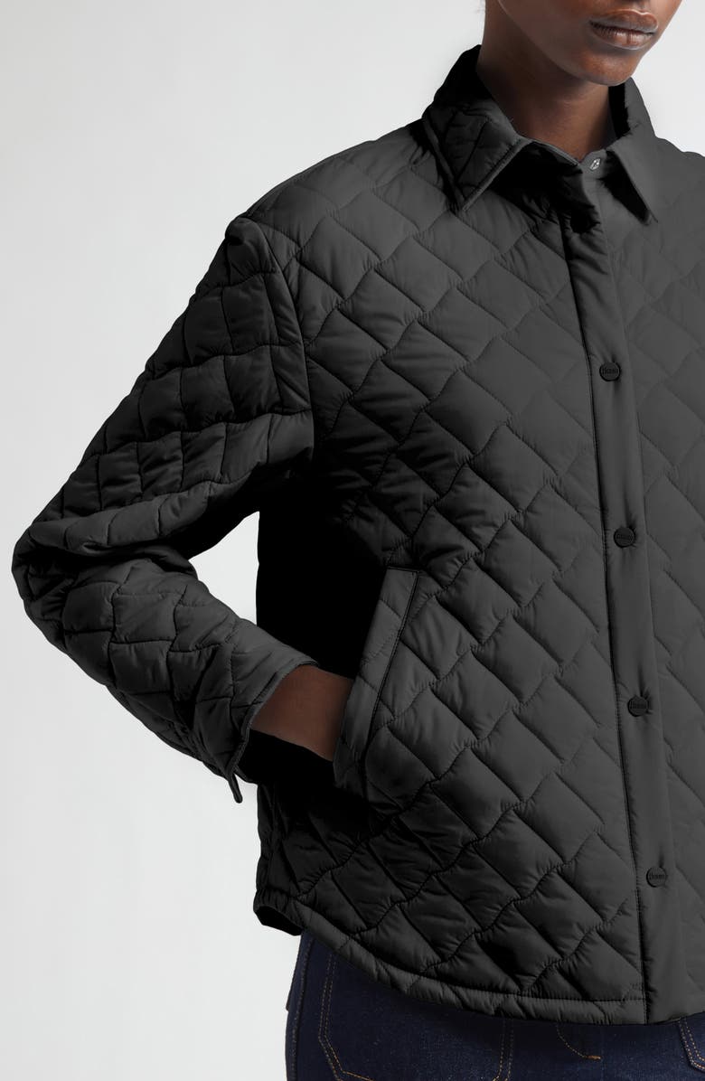 Herno Ecoage Quilted Shirt Jacket, Alternate, color, Black