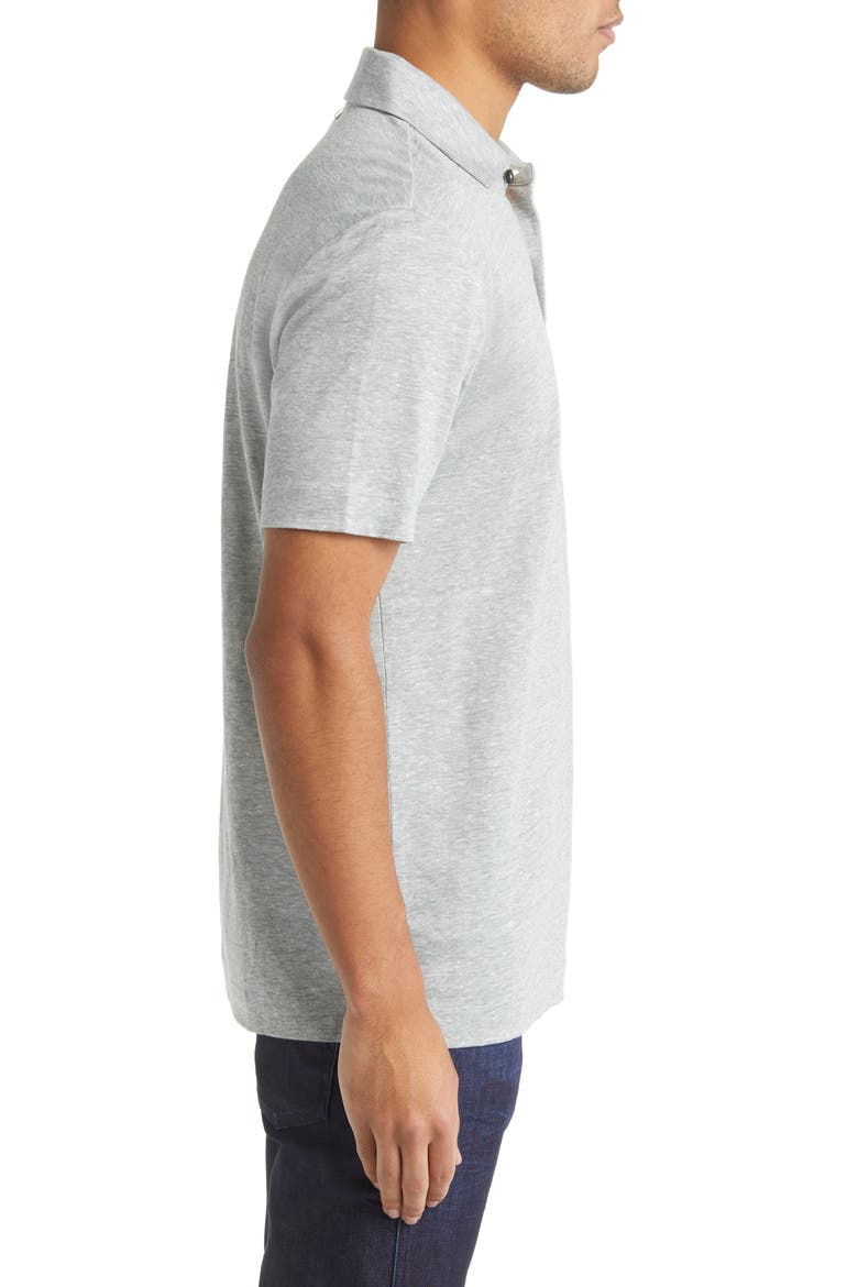 Press Heathered Linen Piqué Polo, Alternate, color, OPEN GREEN