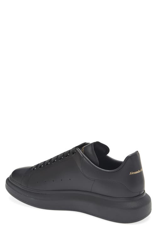 Alexander Mcqueen Black Sneakers With Logo Lettering On The Rear And Oversize Rubber Sole In Leather