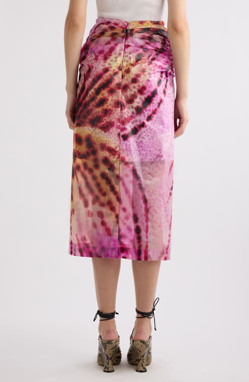 Dries Van Noten Sami Printed Midi Skirt In Fuchsia