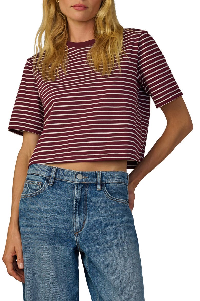 The Boxy Crop T-Shirt, Main, color, BORDEAUX BRETON ST