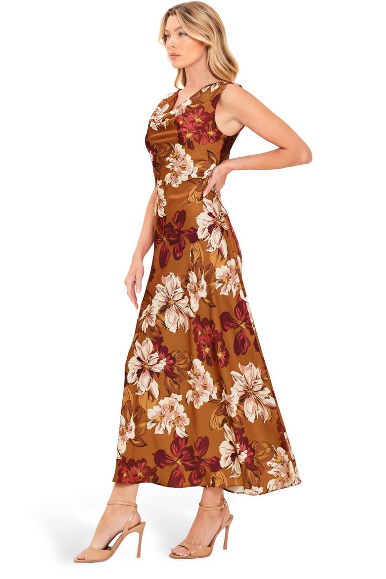 Cowl Neck Maxi Dress, Alternate, color, CARAMEL