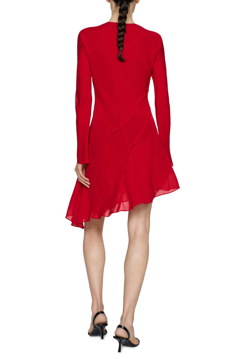 MANGO Long Sleeve Asymmetric Hem Dress, Alternate, color, 
