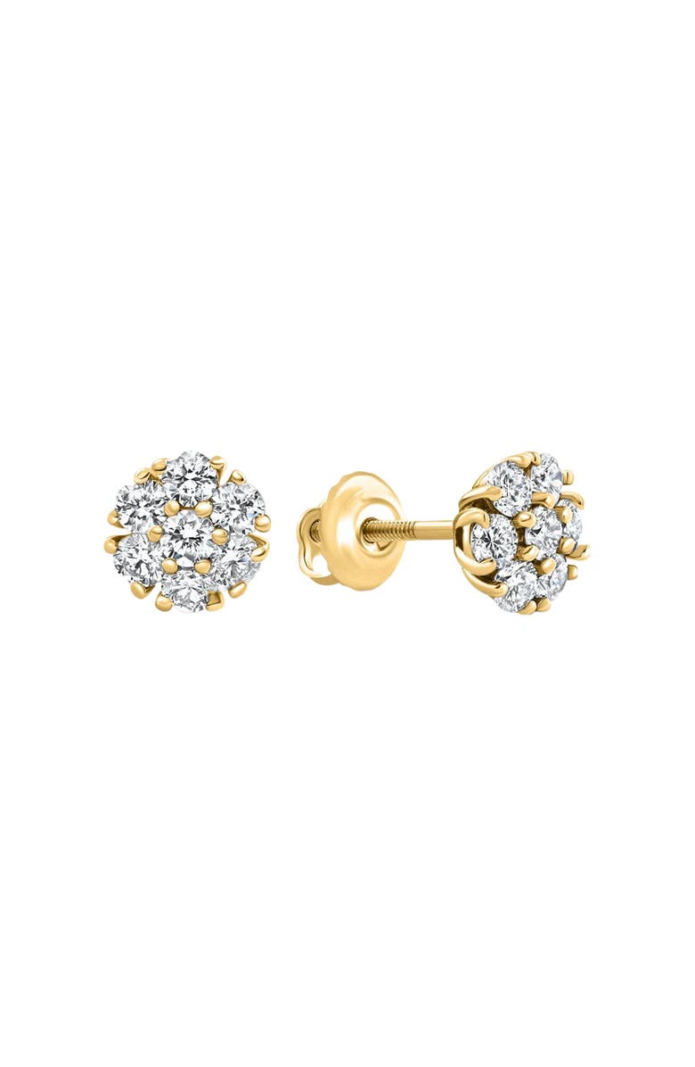 Bliss Diamond 1Ct Diamond Cluster Pave Studs Screwback Earrings 14k Gold Lab Grown, Alternate, color,