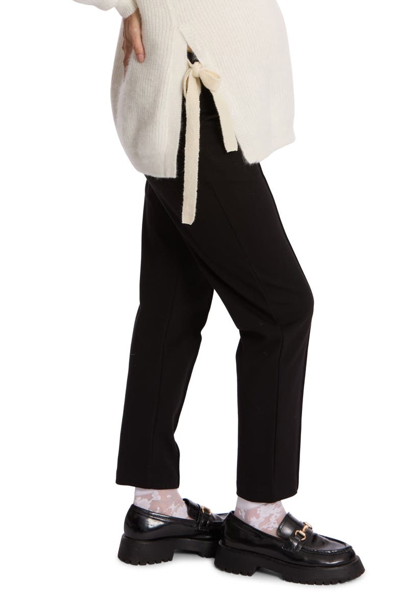 Clark Maternity Carrot Trousers, Alternate, color, BLACK