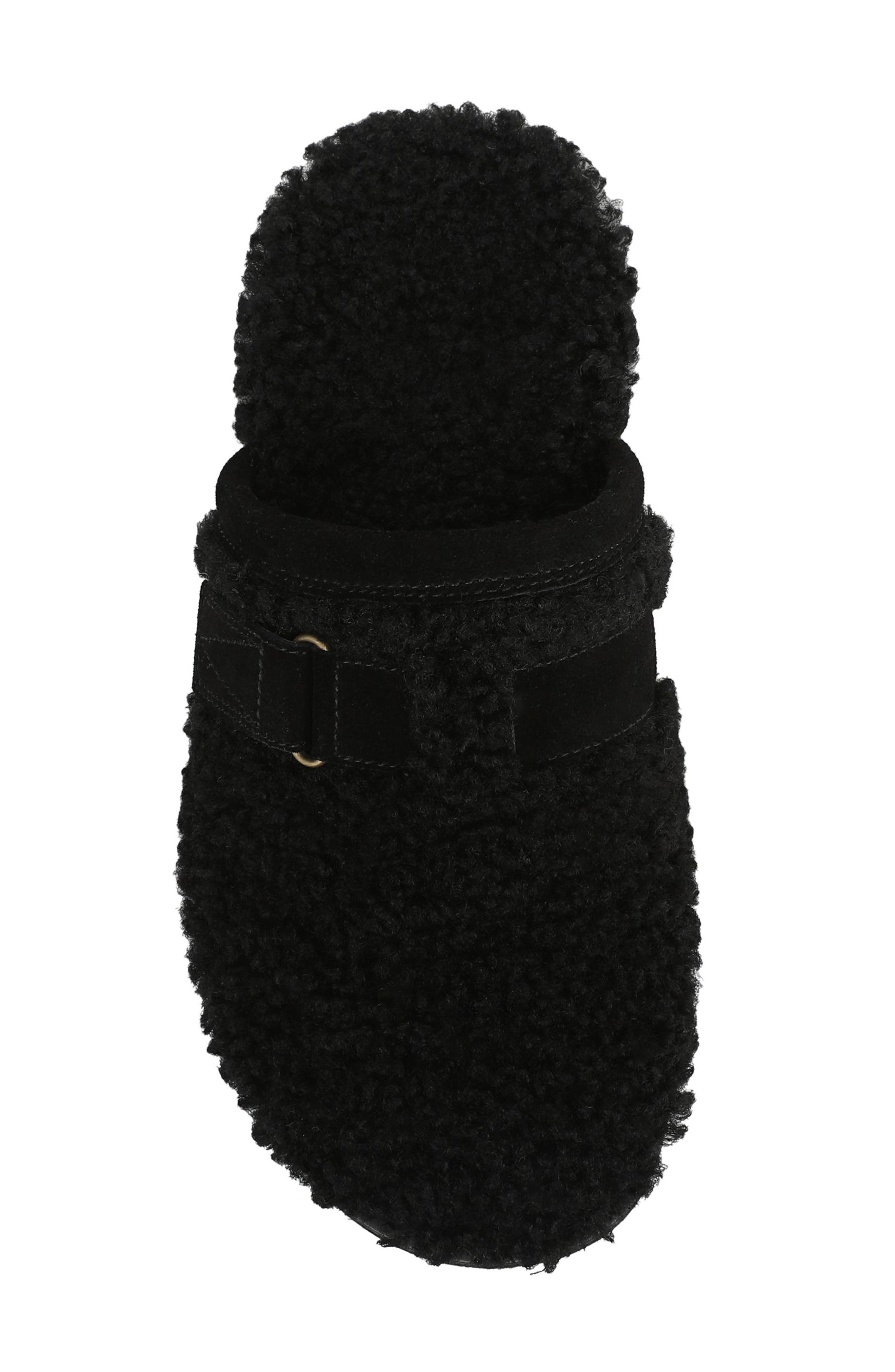 Vionic Izzy Faux Shearling Clog, Alternate, color, Black