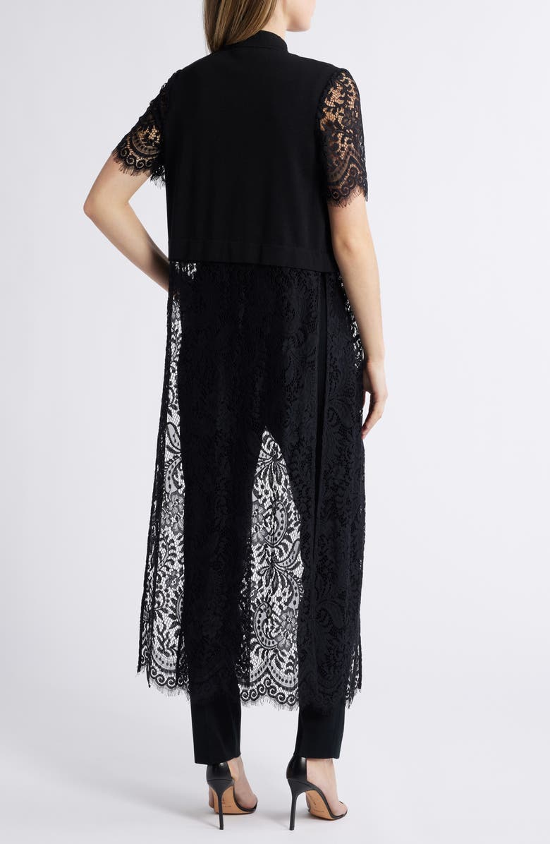 Ming Wang Heritage Fit Mixed Media Duster, Alternate, color, 