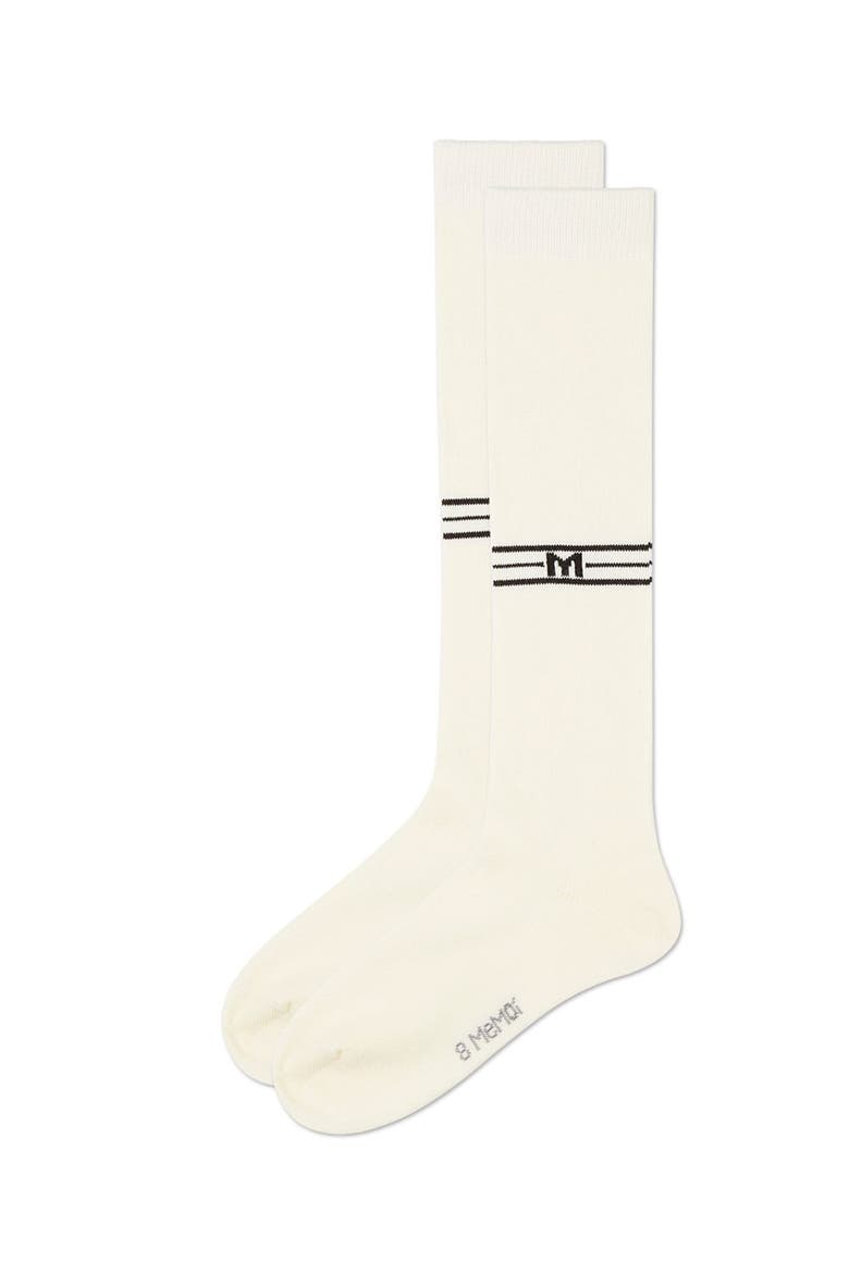 Stretch Multi Stripe M Graphic Knee Sock, Alternate, color, Winter White