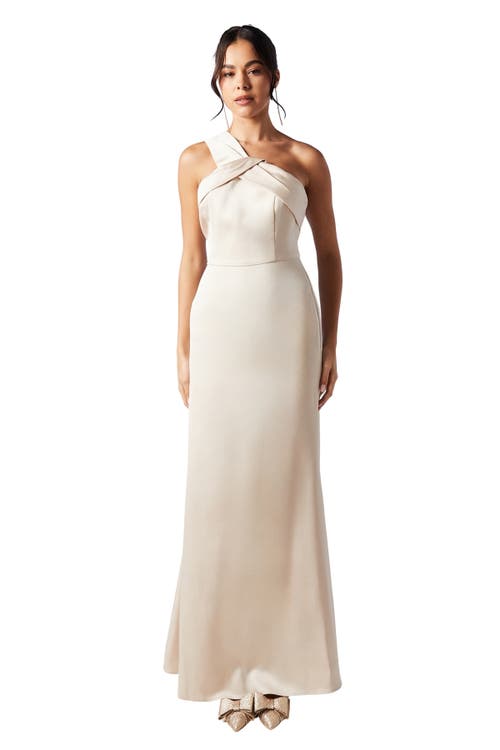 Coast Satin Bridesmaids Maxi Dress In Gold
