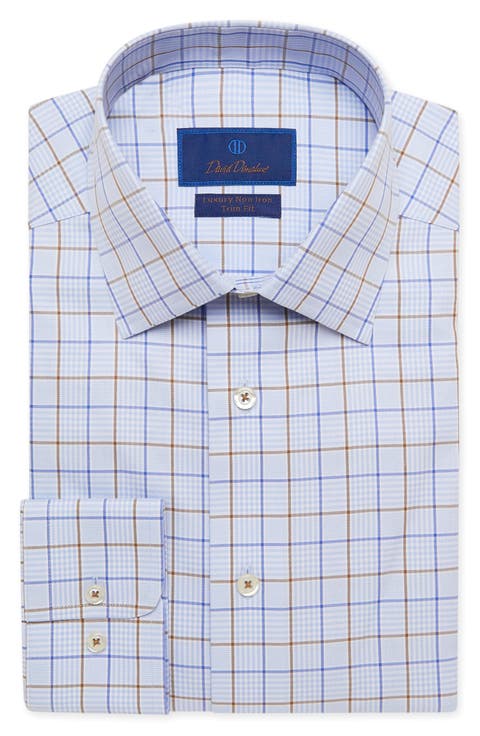 Trim Fit Non-Iron Plaid Dress Shirt