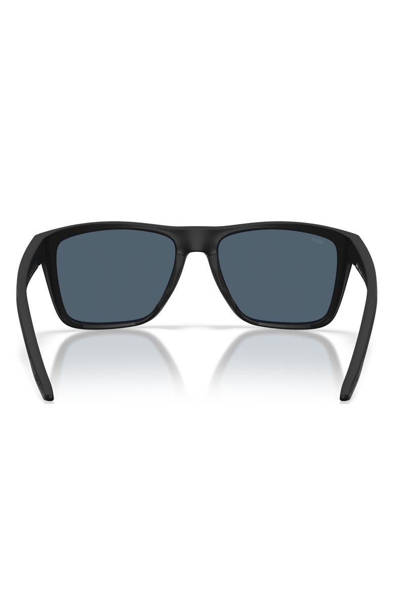 Costa Del Mar Mainsail XL 59mm Polarized Square Sunglasses, Alternate, color, Matte Black / Gray 580P