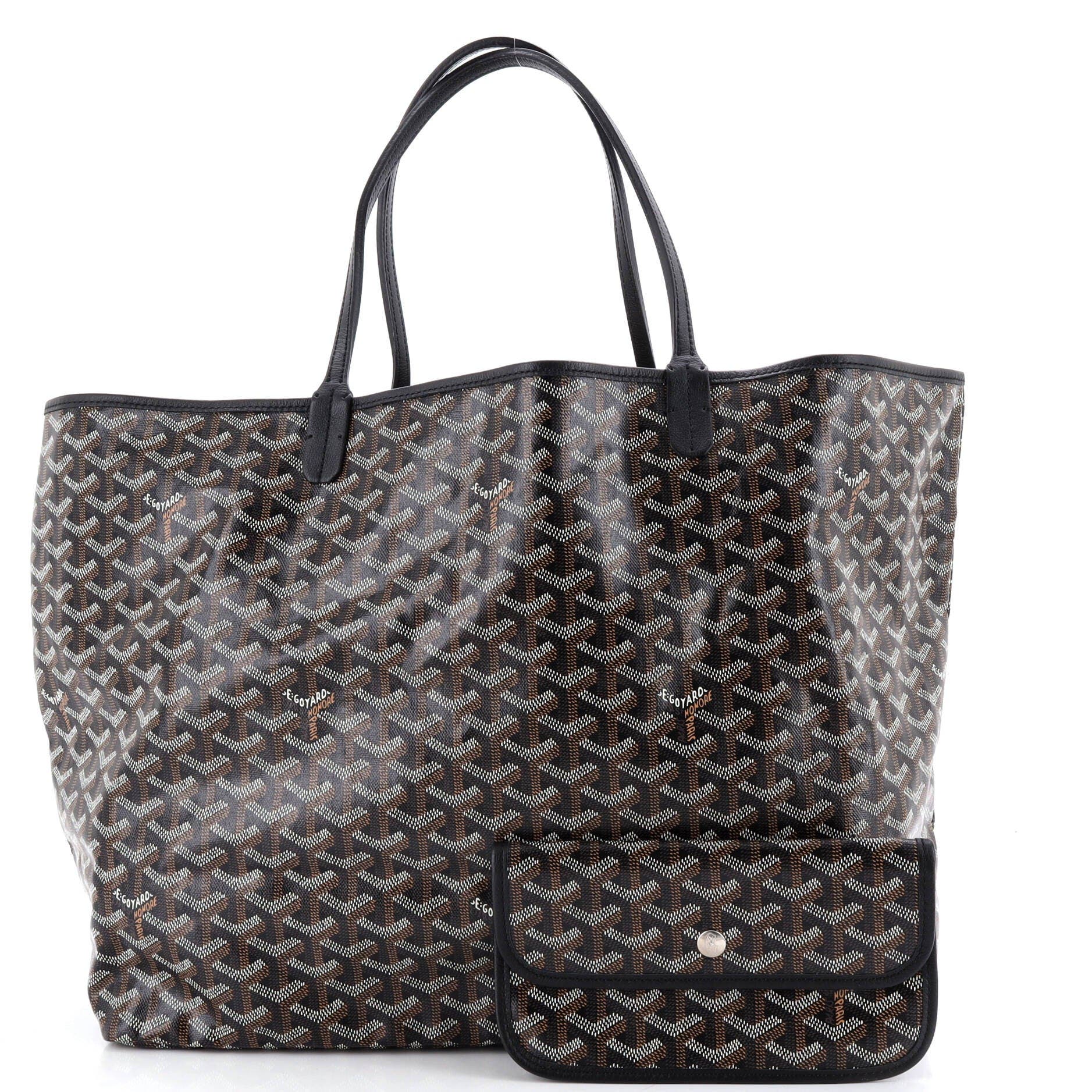 Pre-Owned Goyard Saint Louis Tote Coated Canvas GM, Alternate, color, Black