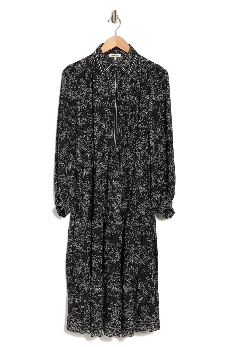 MAX STUDIO Long Sleeve Tiered Midi Shirtdress, Alternate, color, 