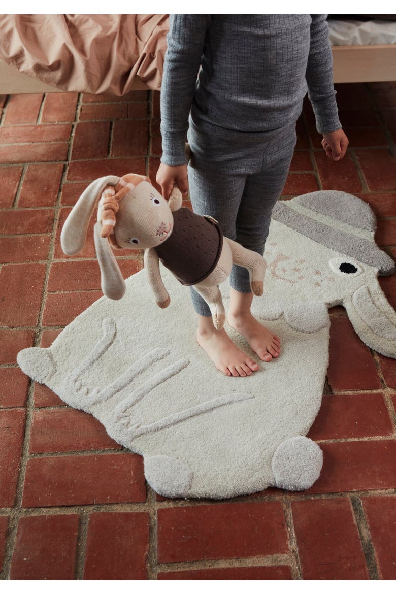Hopsi Rabbit Rug, Alternate, color, Off White