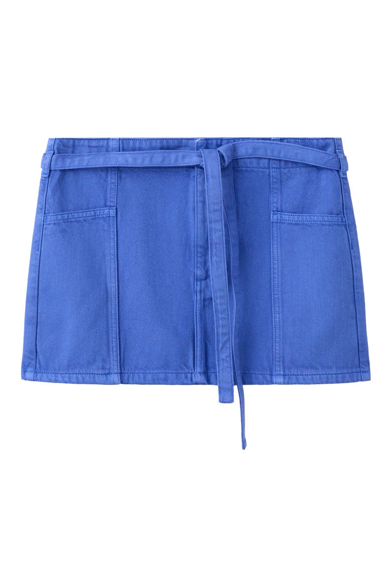 Starring Hailey Bieber Amber Denim Miniskirt, Main, color, BLUE