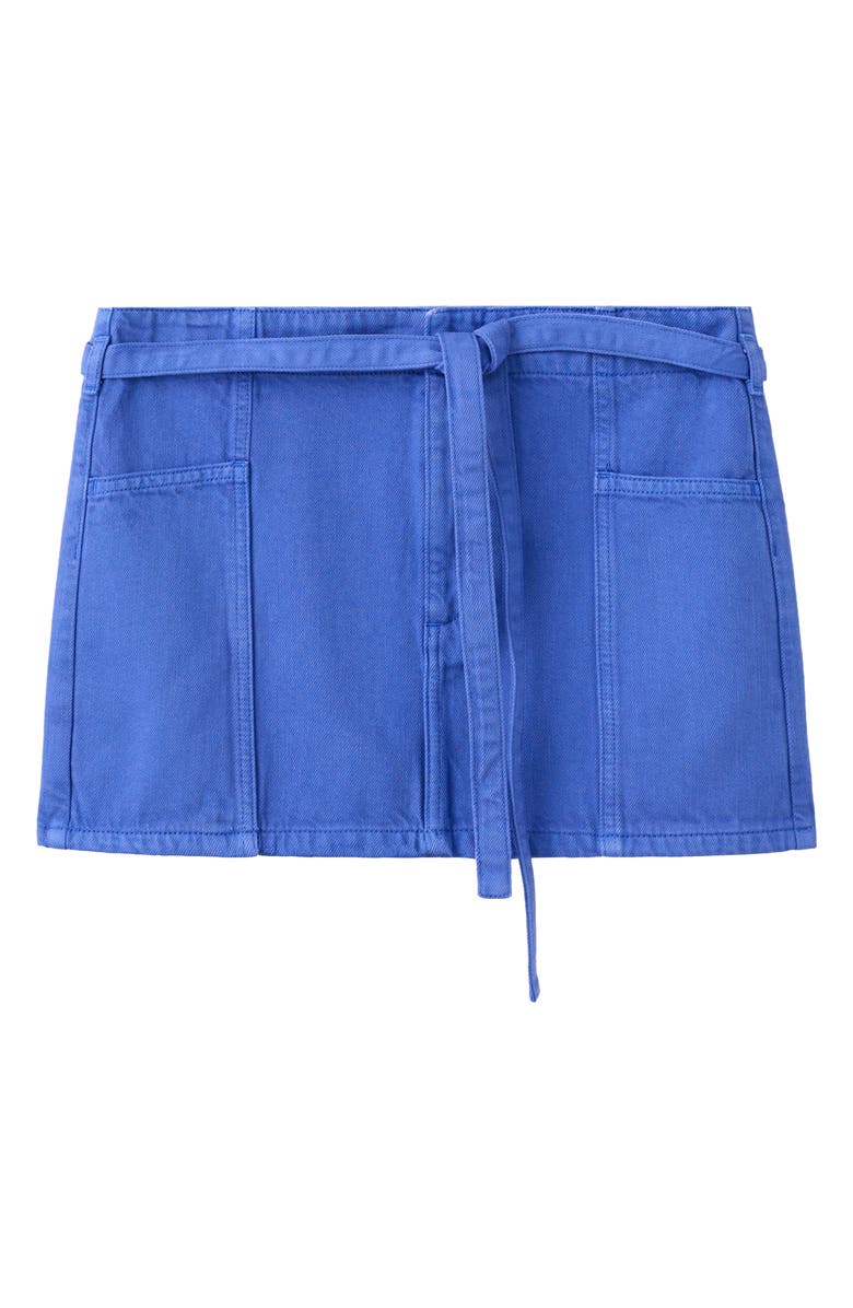 MANGO Featuring Hailey Bieber Amber Denim Miniskirt, Main, color,