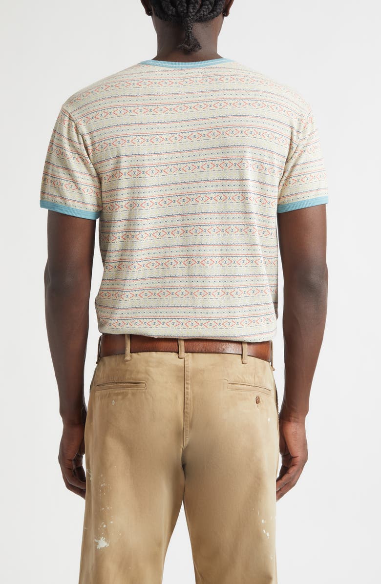 Double RL Southwestern Print Ringer T-Shirt, Alternate, color, Cream/ Multi