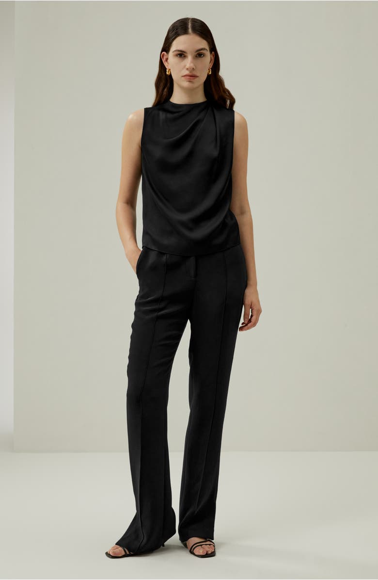 Lilysilk Sleeveless Minimalist Silk Top, Alternate, color, Black