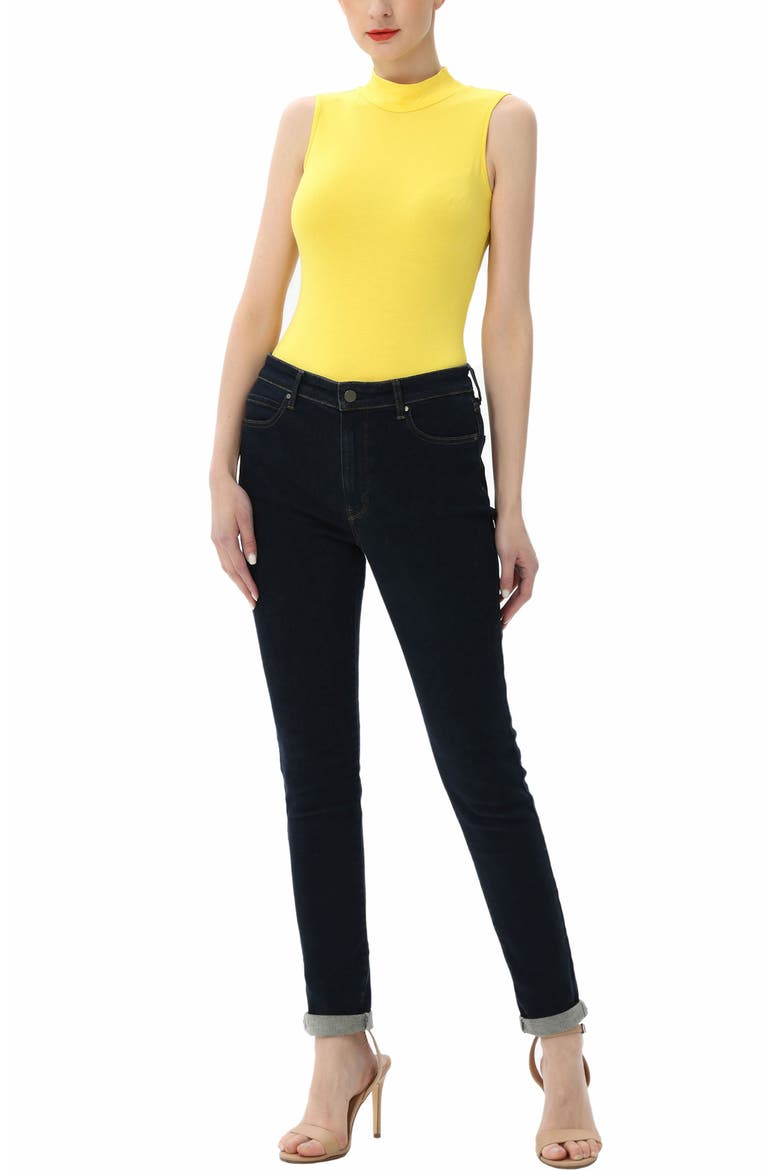 Turtleneck Sleeveless Bodysuit, Alternate, color, Yellow