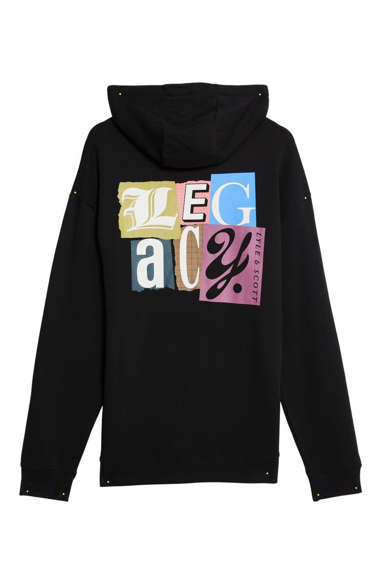 Lyle & Scott Bold Letters Long Sleeve Graphic Hoodie, Alternate, color, Jet Black