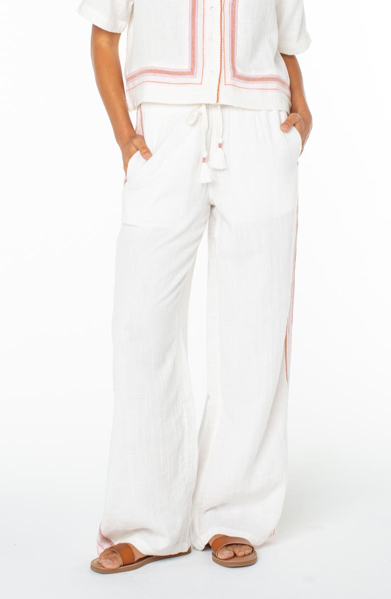 Roxy Fiesta Siesta Short Sleeve Woven Shirt, Main, color, Cloud Dancer