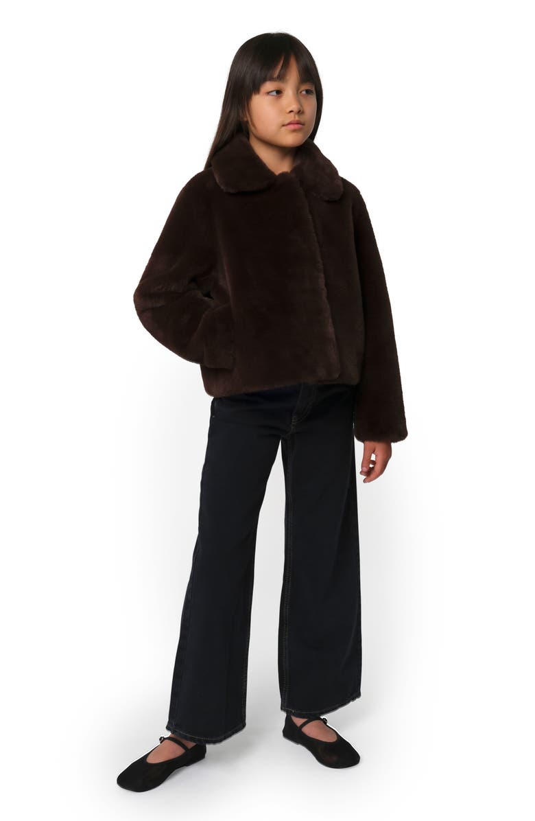 Apparis Kids' Elis Pluche<sup>™</sup> Faux Fur Coat, Alternate, color, Espresso