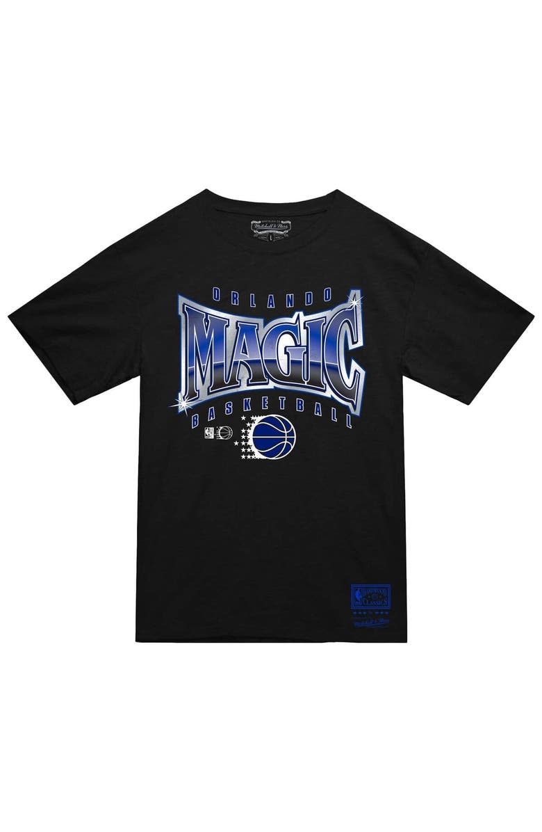 Mitchell & Ness Men's Mitchell & Ness  Black Orlando Magic Worldwide Collection Glow Up T-Shirt, Alternate, color, Black