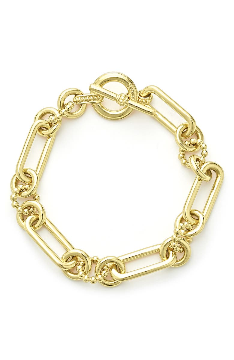 LAGOS Signature Caviar Fluted Link Toggle Bracelet, Alternate, color, Gold