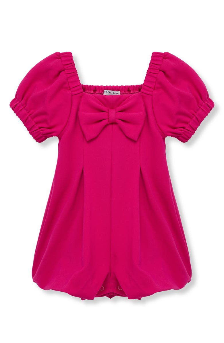 Habitual Kids Bow Front Romper, Main, color, Dark Pink