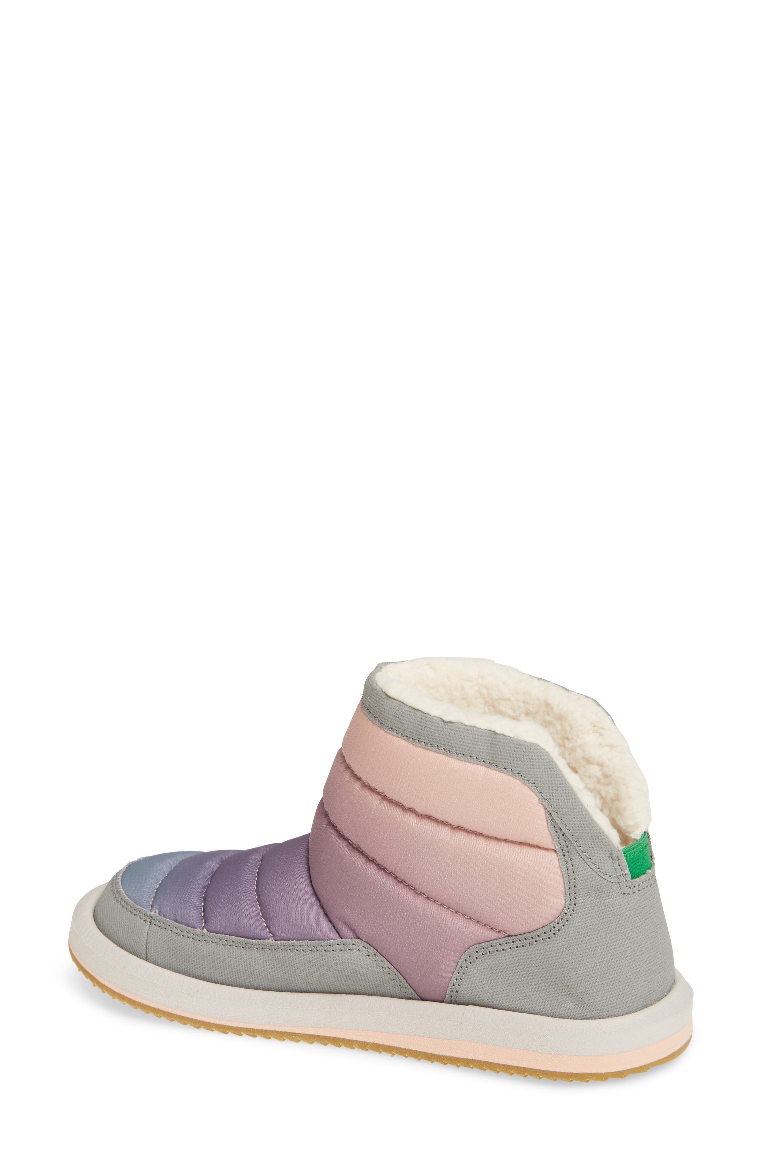 Sanuk Puff N' Chill Ombré Quilted Faux Fur Bootie, Alternate, color, 