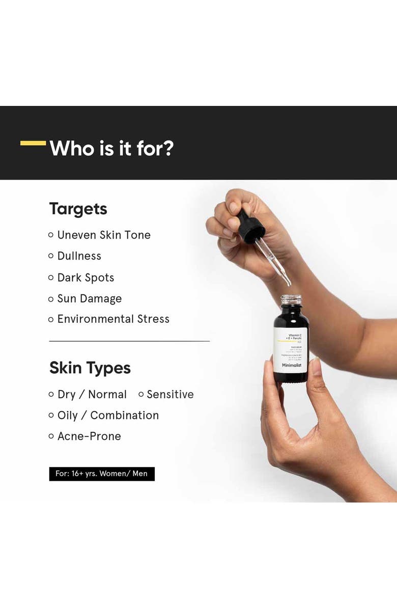 Minimalist Vitamin C + E + Ferulic 16% Face Serum, Alternate, color,
