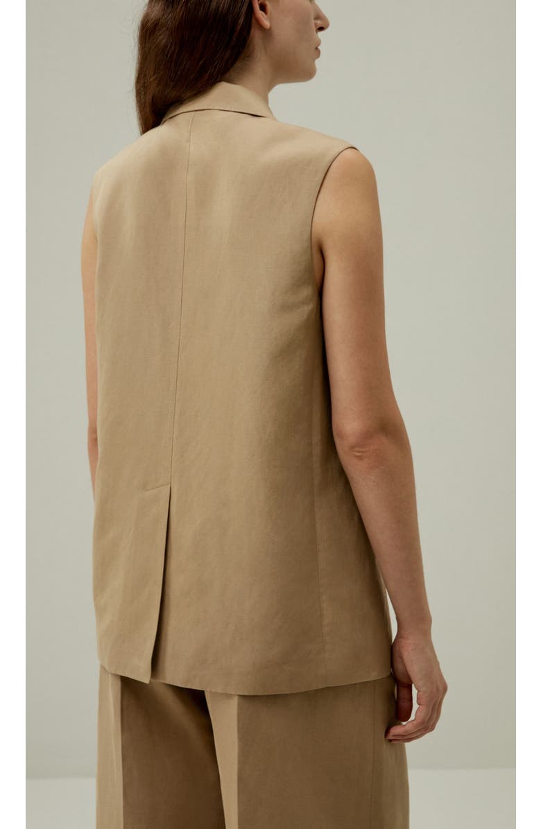 Lilysilk Single Button Sleeveless Lapel Blazer, Alternate, color, Oak