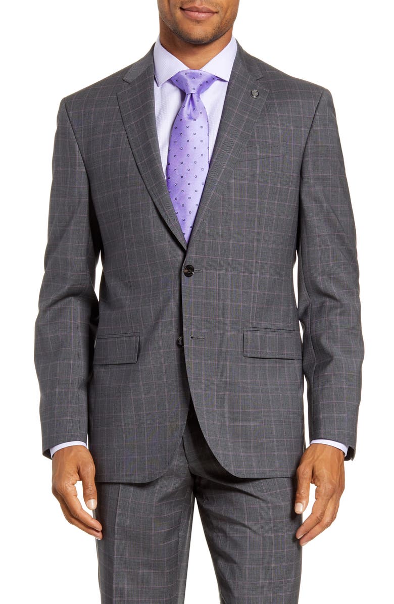 Ted Baker London Jay Trim Fit Plaid Wool Suit, Alternate, color, 