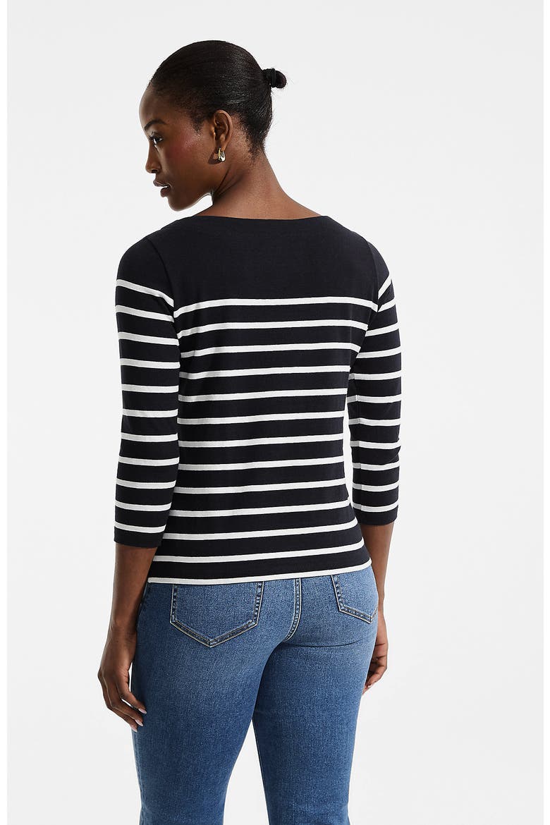 Mariner Jersey Boatneck Top, Alternate, color, Black Stripes