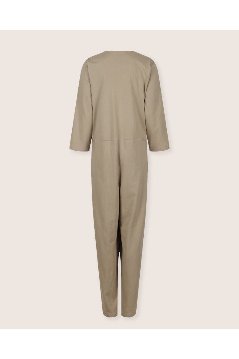 Organic Cotton Mila Long Sleeve Jumpsuit, Alternate, color, Stone