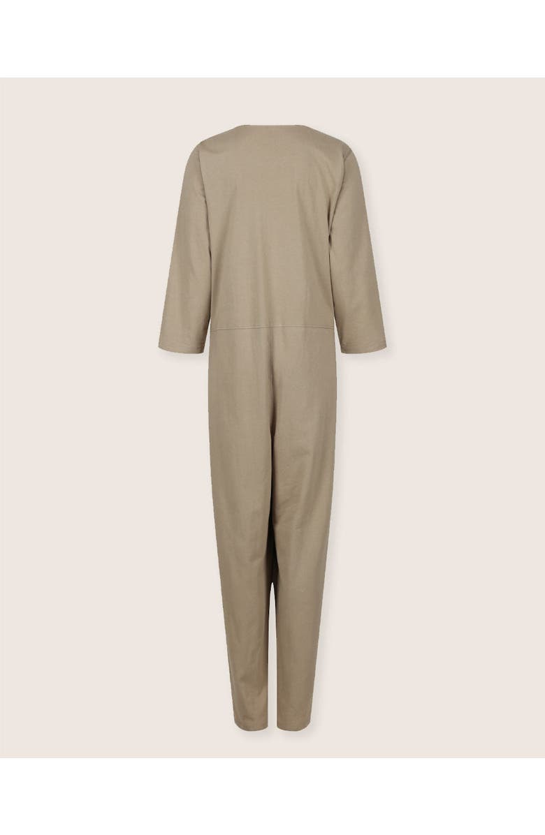 Turtledove London Organic Cotton Mila Long Sleeve Jumpsuit, Alternate, color, Stone