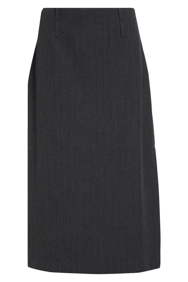 Pinstripe Luxe Suiting Skirt, Alternate, color, SHADOW