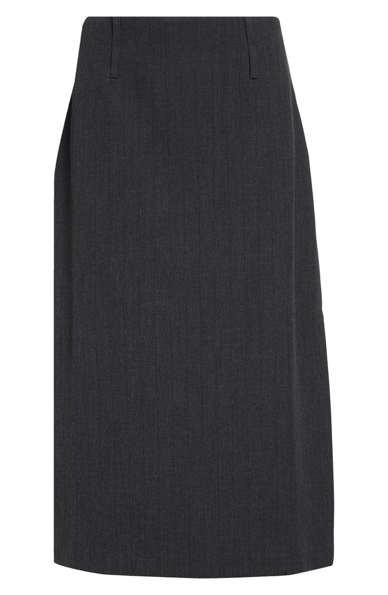 ST. JOHN Pinstripe Luxe Suiting Skirt, Alternate, color, Shadow