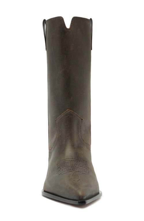 Schutz Ashley Pointed Toe Western Boot In Brown