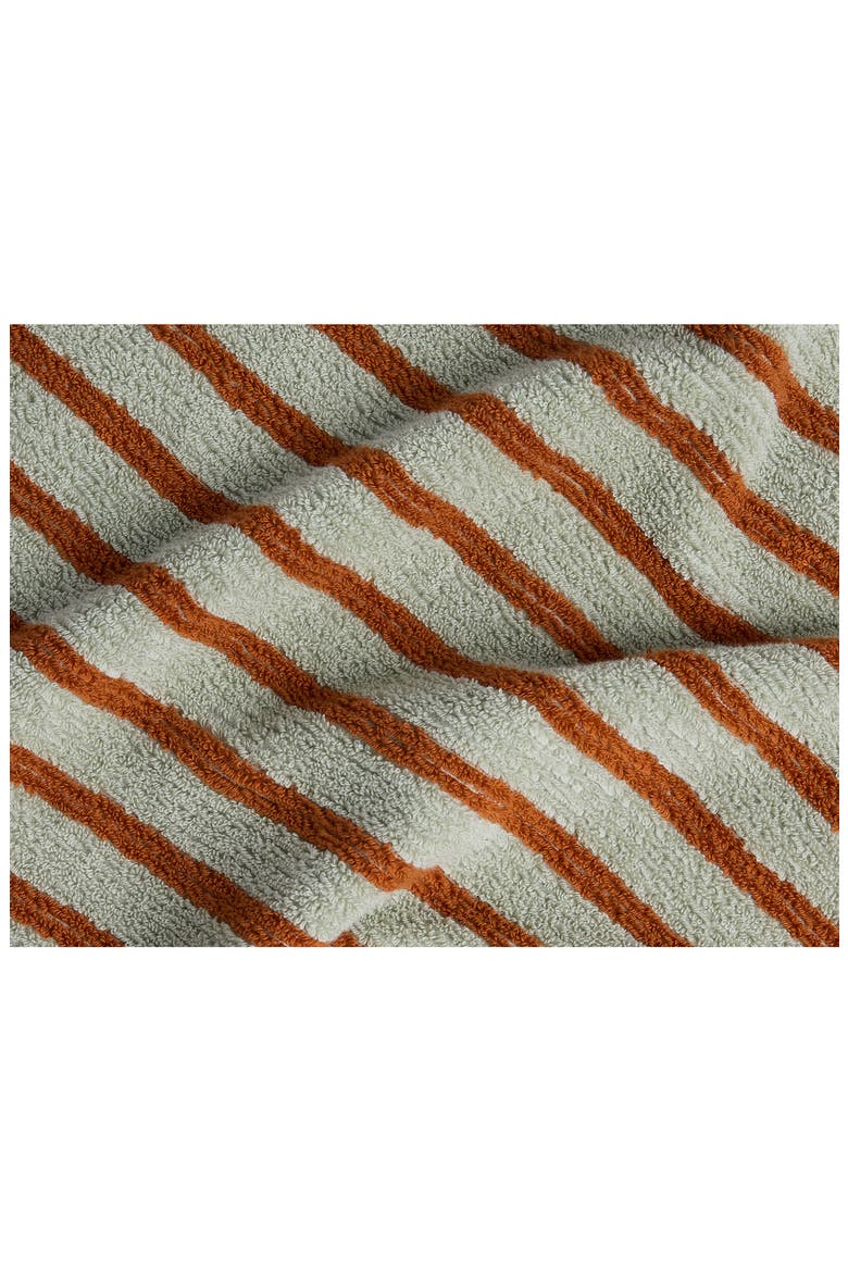 Resort Stripe Organic Cotton Towels, Alternate, color, SAGE WITH RUSSET
