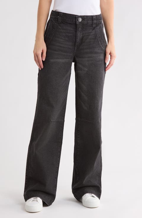 Wide Leg Dart Jeans